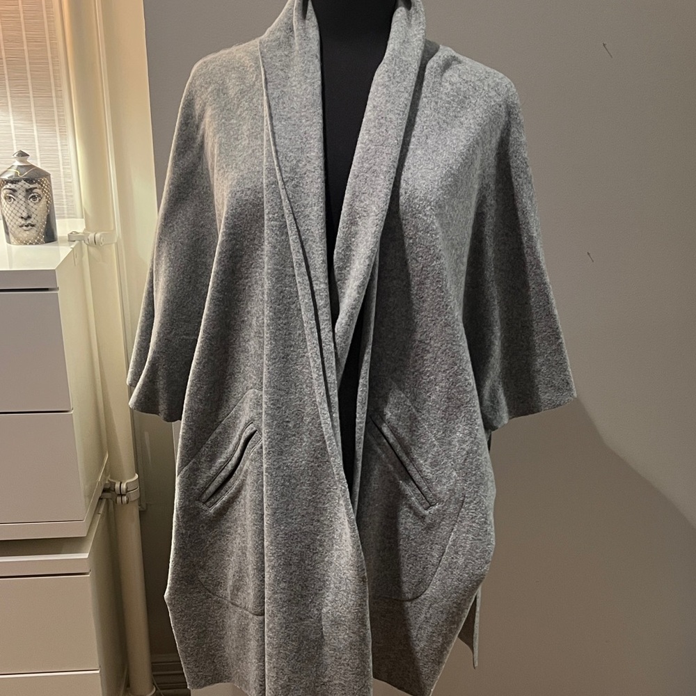 Eileen Fisher Elegant Gray wrap coat